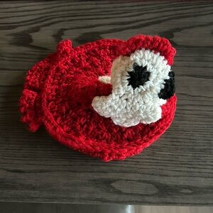 Hand knit rooster pot holder